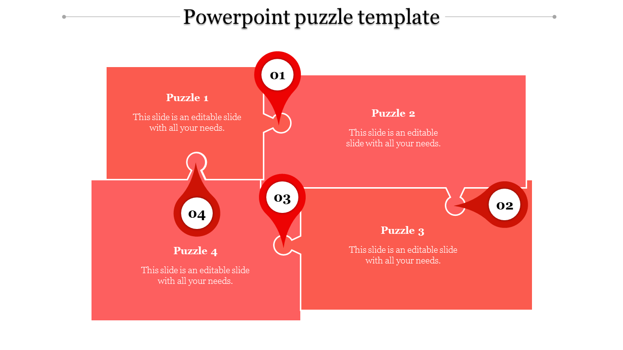 powerpoint puzzle template-powerpoint puzzle template-4-Red